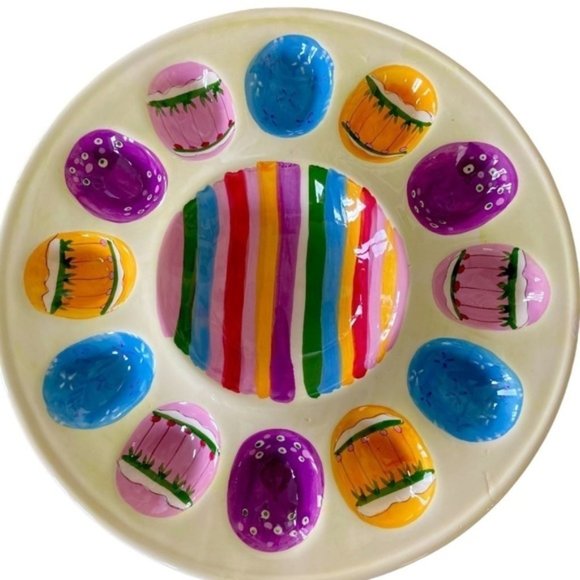 Vintage 28.5 cm diameter Deviled Egg Tray